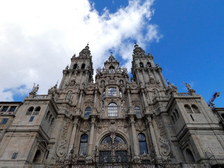 Fototapeta na wymiar Fachada de la Catedral de Santiago de Compostela , Galicia, España
