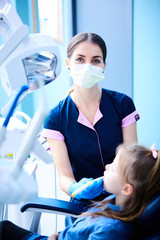 The little patient at the dentist's office