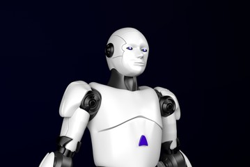 Obraz na płótnie Canvas sci-fi robot,android on black background,3d render.