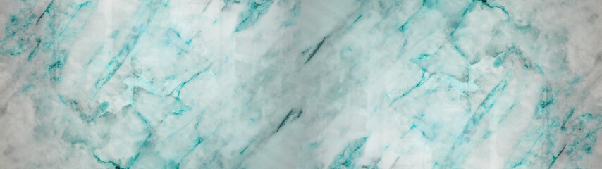 Aquamarine turquoise white marble granite stone texture background banner panorama