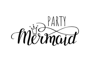 Party Mermaid with crown template 
