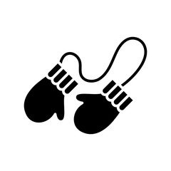 Obraz premium Mittens black icon, concept illustration, vector flat symbol, glyph sign.