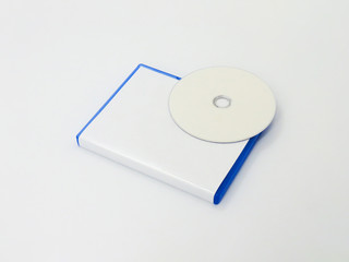 Blank Blu-ray Disc Case Isolated on white background. Blu Ray disc boxe and Blu Ray Disc isolated...
