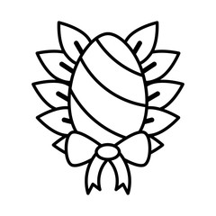 easter egg on white background