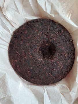 pu erh tea in craft paper

