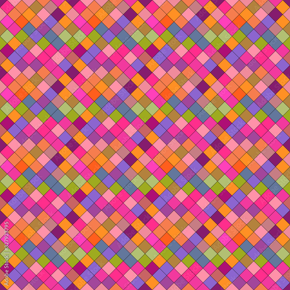 Poster seamless multicolor geometrical diagonal square pattern background - multicolored abstract vector de