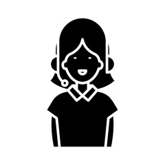 Online chat black icon, concept illustration, vector flat symbol, glyph sign.