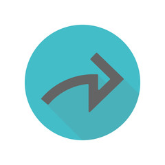 Arrow long shadow icon. Simple glyph, flat vector of arrow icons for ui and ux, website or mobile application