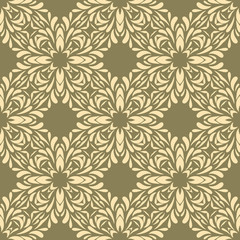 Vintage vector seamless flower pattern