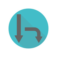 Arrow long shadow icon. Simple glyph, flat vector of arrow icons for ui and ux, website or mobile application