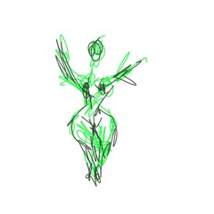 sketch woman nude abstract lines nude