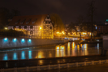 Brda river by night