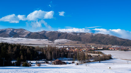 Fototapeta na wymiar Ski areal for everybody with a great view on High Tatras