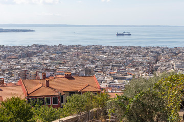 Panoramic view city of Thessaloniki, Greece