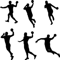 handball player silhouettes