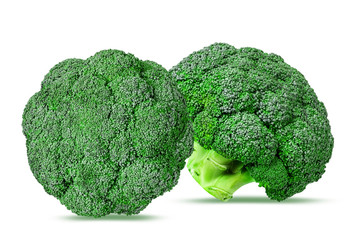 Fresh broccoli isolated on white background with clipping path