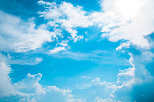 blue sky background with beautiful clouds .class beautiful weather background © robertuzhbt89