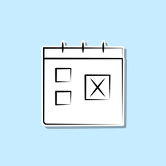 Calendar travel time sticker icon. Simple thin line, outline vector of travel icons for ui and ux, website or mobile application