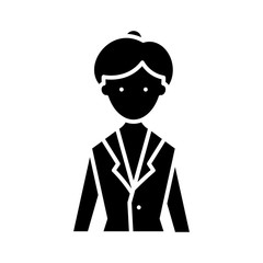 Manager black icon, concept illustration, vector flat symbol, glyph sign.