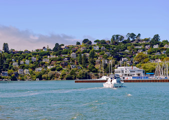 View of Sausalito near the north end of the Golden Gate Bridge in Marin County, California, U.S.A. - 327930550