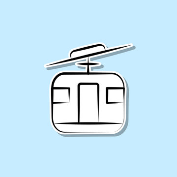 recommend clip art: Cable transport gondola lift sticker icon. Simple thin line, outline vector of travel icons for ui and ux, website or mobile application