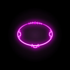 Beautiful round frame with wildflowers neon icon. Simple thin line, outline vector of flower circle neon icons for ui and ux, website or mobile application