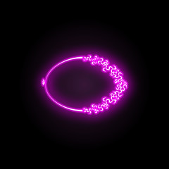 Beautiful round frame with wildflowers neon icon. Simple thin line, outline vector of flower circle neon icons for ui and ux, website or mobile application