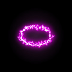 Beautiful round frame with wildflowers neon icon. Simple thin line, outline vector of flower circle neon icons for ui and ux, website or mobile application