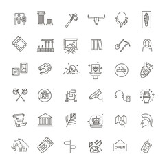 Fototapeta premium museum icons set. museum exhibits collection. Thin line design