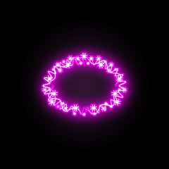 Beautiful round frame with wildflowers neon icon. Simple thin line, outline vector of flower circle neon icons for ui and ux, website or mobile application