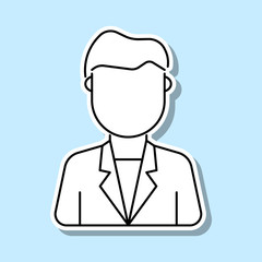 Fototapeta premium Young man avatar sticker icon. Simple thin line, outline vector of avatar icons for ui and ux, website or mobile application