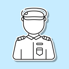 Soldier avatar sticker icon. Simple thin line, outline vector of avatar icons for ui and ux, website or mobile application