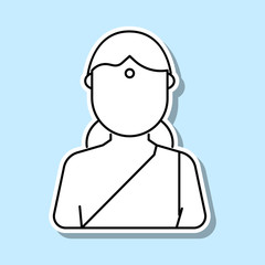 Indian woman avatar sticker icon. Simple thin line, outline vector of avatar icons for ui and ux, website or mobile application