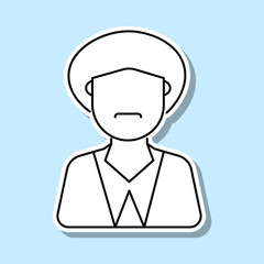 Muslim man avatar sticker icon. Simple thin line, outline vector of avatar icons for ui and ux, website or mobile application