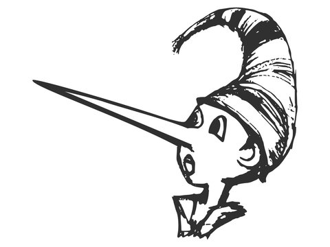 Pinocchio with long nose