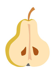 Vector, simple, colored illustration of pear