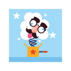 april fools day surprise box with face comic © djvstock