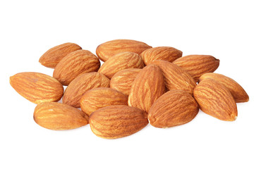 almond isolated on white background. Nuts on white background.