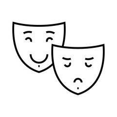 Theatre line icon, concept sign, outline vector illustration, linear symbol.