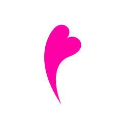 Pink heart icon in an unusual style