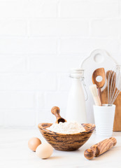 Baking background  .Kitchen utensils .Pancake Products.Ingredients for cooking