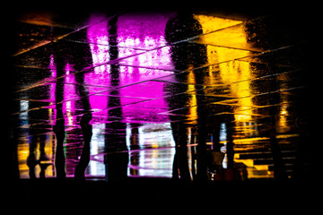 Pink and Yellow Silhouettes