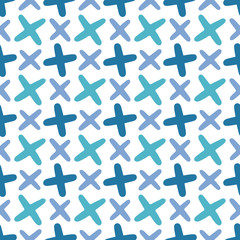 doodle cross pattern, simple seamless vector illustration