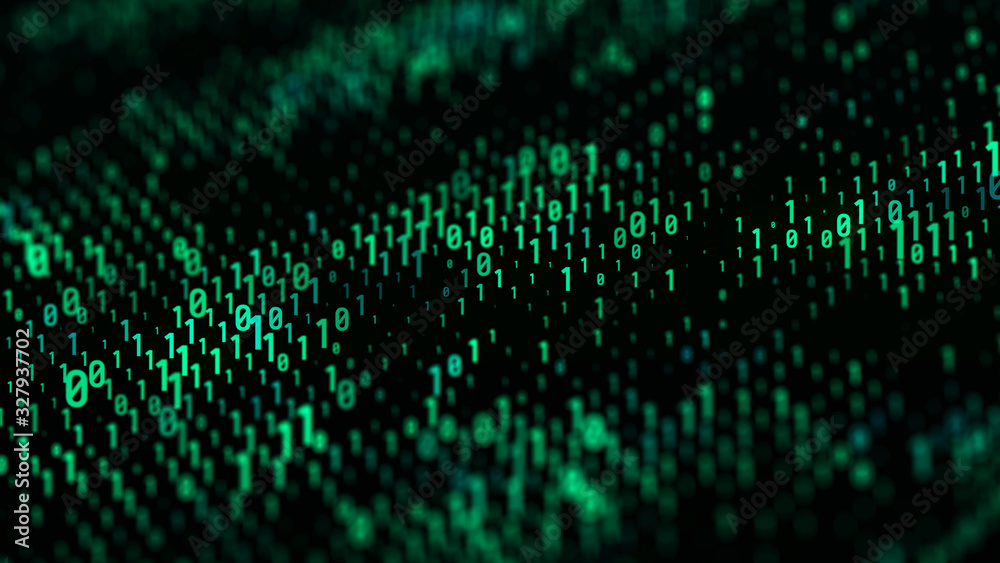 Poster abstract digital background. science background. technological background. matrix. binary code. fall
