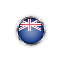 Abstract button with stylish metallic frame. New Zealand flag vector illustration