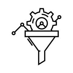 Technology destruction line icon, concept sign, outline vector illustration, linear symbol.