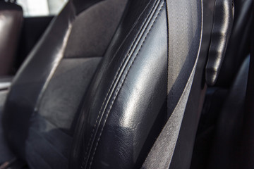 leather seats interior luxury car.
