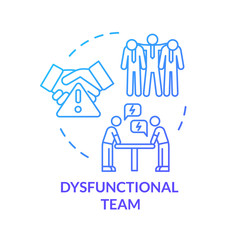 Dysfunctional team blue concept icon. Unproductive management. Argument with coworkers. Toxic work process. Burnout cause idea thin line illustration. Vector isolated outline RGB color drawing