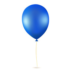 Single glossy helium balloon isolated on white background.  