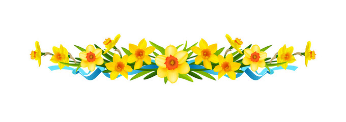 Festive floral composition with daffodils